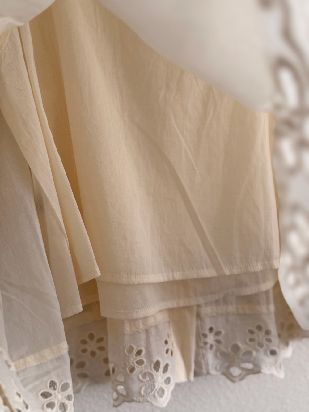 Calypso St. Barth Cream Eyelet Lace-Trim Sleeveless Blouse - Picture 8 of 8